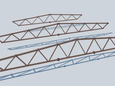 Steel Frame Structure Construction -Truss Low-poly 3D model