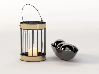 Tealight Jar Candle Holder Sleeve Lantern With  Table Top 3D model