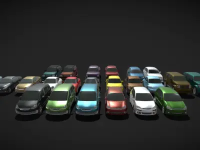 Vehicle pack Low-poly 3D model