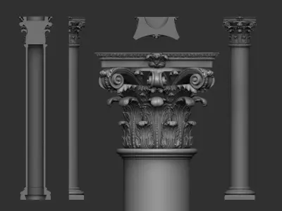 GREEK columns classical  decoration N2 3D model