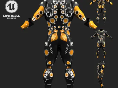 Scifi Suit - 3D Asset Game Model PBR - 3D model Free low-poly 3D model