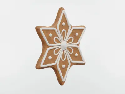 Gingerbread Christmas Cookie 05 3D model