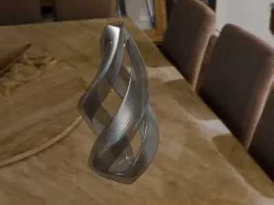 Modern Spiral Vase Low-poly 3D Printable High-Quality Model Low-poly 3D model