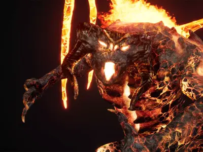 Hell demon destroyer low-poly game engine ready 3D model Low-poly 3D model