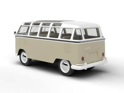 Volkswagen T1 Samba Bus 1950 3d model 3D model