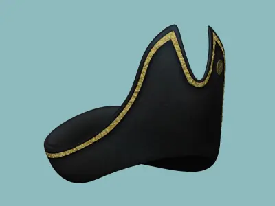 Long Pirate Hat - Corsair Costume Low-poly 3D model