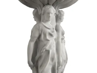 Three Roman Woman Fountain 3D model