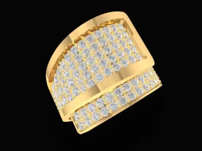 Luxury Pave Diamond Men Ring 1242 3D print model