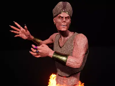 Hell ifrit sultan low-poly game engine ready 3D model Low-poly 3D model