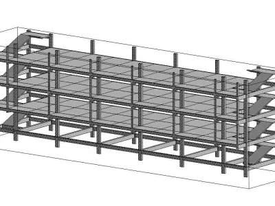 Building Structure Basic Model Revit Structure-Robot Structure 3D model