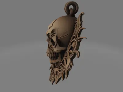 Gothic Skull Pendant  Intricate Jewelry Design 3D print model