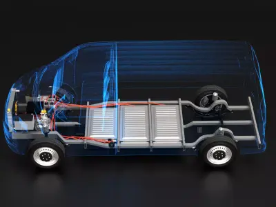 Electric Euro Van Chassis X-Ray 3D model