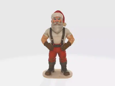Tough Santa Claus Muscular Christmas Figurine Holiday Decor 3D print model