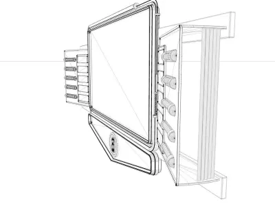 3D-Video-Board-Screen-Broadcast power lab tv screen 3D model