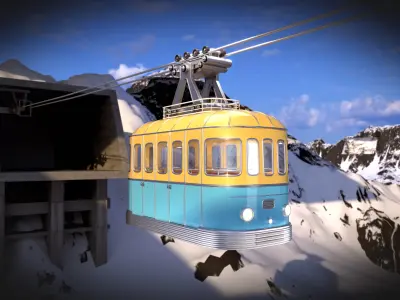 cable car  Low-poly 3D model