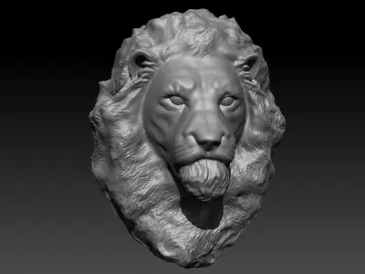Lion head Sculpture 3D model