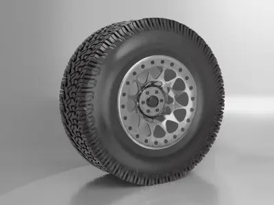  wheel Low-poly 3D model
