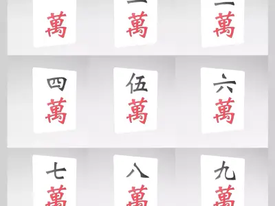 Mahjong V1 Pack 01 Low-poly 3D model