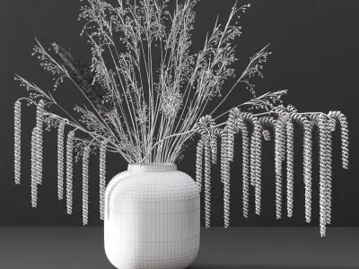 Bouquet with dry plants 3D model