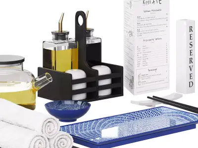 Sushi Restaurant Tableware 3D model