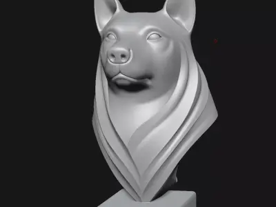 Dog sculpture 3D print model 5