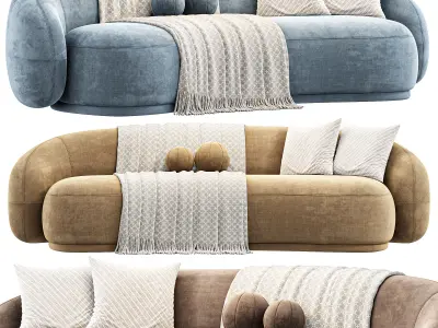 Kendall Velvet Sofa By Highfashionhome 3D model