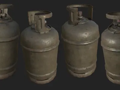 Propane Gas Cylinder 3 PBR Low-poly 3D model