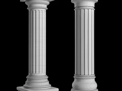 Pillar01 marble column 3D model