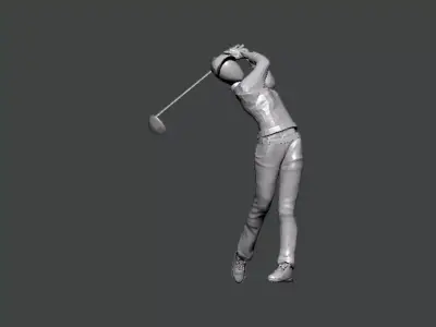 3D Model-CHARACTER0053 golfer swinging club 3D print model