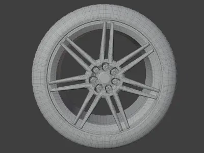 Car wheel midpoly Free 3D model