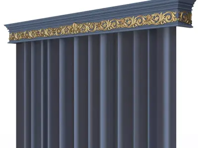 Cornice Classic Curtain 010 Low-poly 3D model