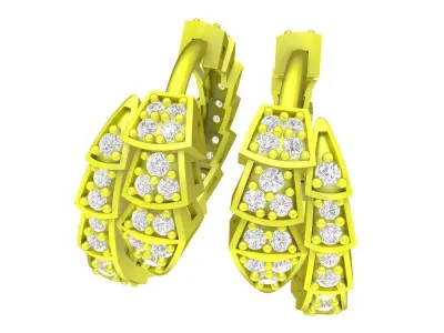 A6177 Luxury Diamond Snake Earrings 3D print model