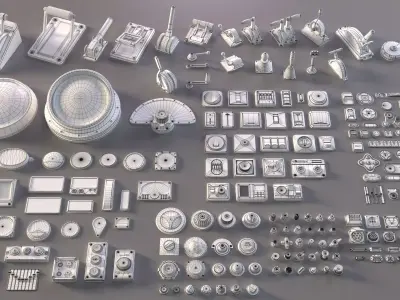 Industrial Kitbash - 14 - 199 pieces 3D model