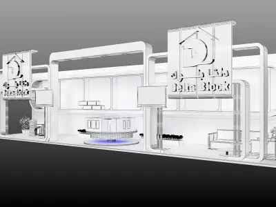 Booth Exhibition Stand a387b 3D model
