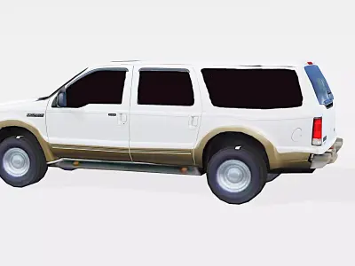 Ford Excursion Low-Poly 3D Model Game-Ready  Low-poly 3D model