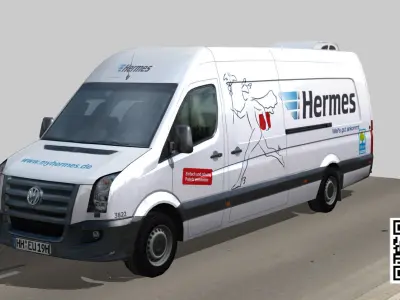 Volkswagen Crafter TDI Hermes Low-poly 3D model