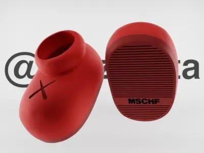 Kaws Shoes Mschf - Box Textured Low-poly 3D model