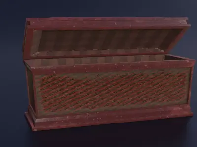 Wood Chest Free low-poly 3D model