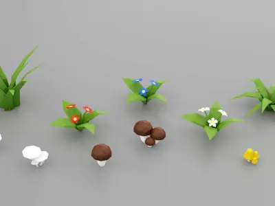 Low-Poly Forest Nature Set Free Trial Free low-poly 3D model