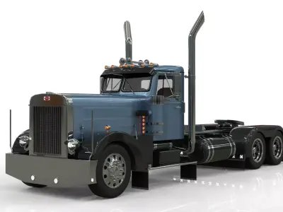 Peterbilt 351 LW 1967 Truck midpoly 3dmodel 3D model