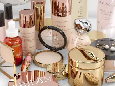 set of big cosmetics 3D model