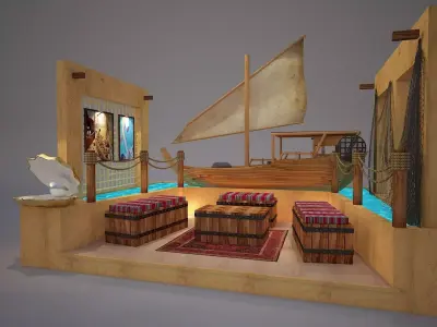 Arabic Majlis marine theme seating 3D model