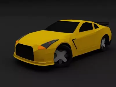 Low Poly Nissan GTR 2015 Sports Car Low-poly 3D model