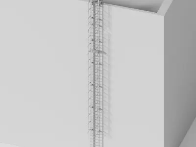 Fire escape staires Low-poly 3D model