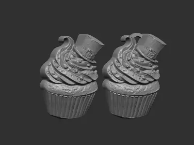 st patrick day hat cup cake decor  3D print model
