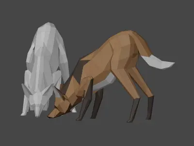Low Poly Maned Wolf Lobo Guara 3D model