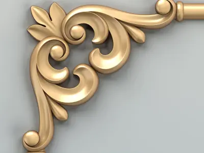 Carved decor corner 012 3D model