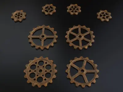 Steampunk gears - Print ready 3D print model
