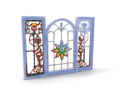 Vibrant Stained Glass Window model pack Low-poly 3D model shop