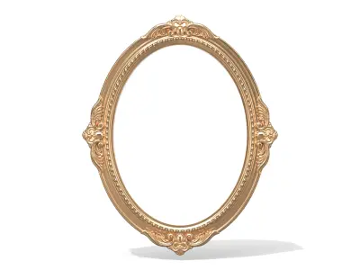 Baroque Oval Ornate Frame Low-poly 3D model